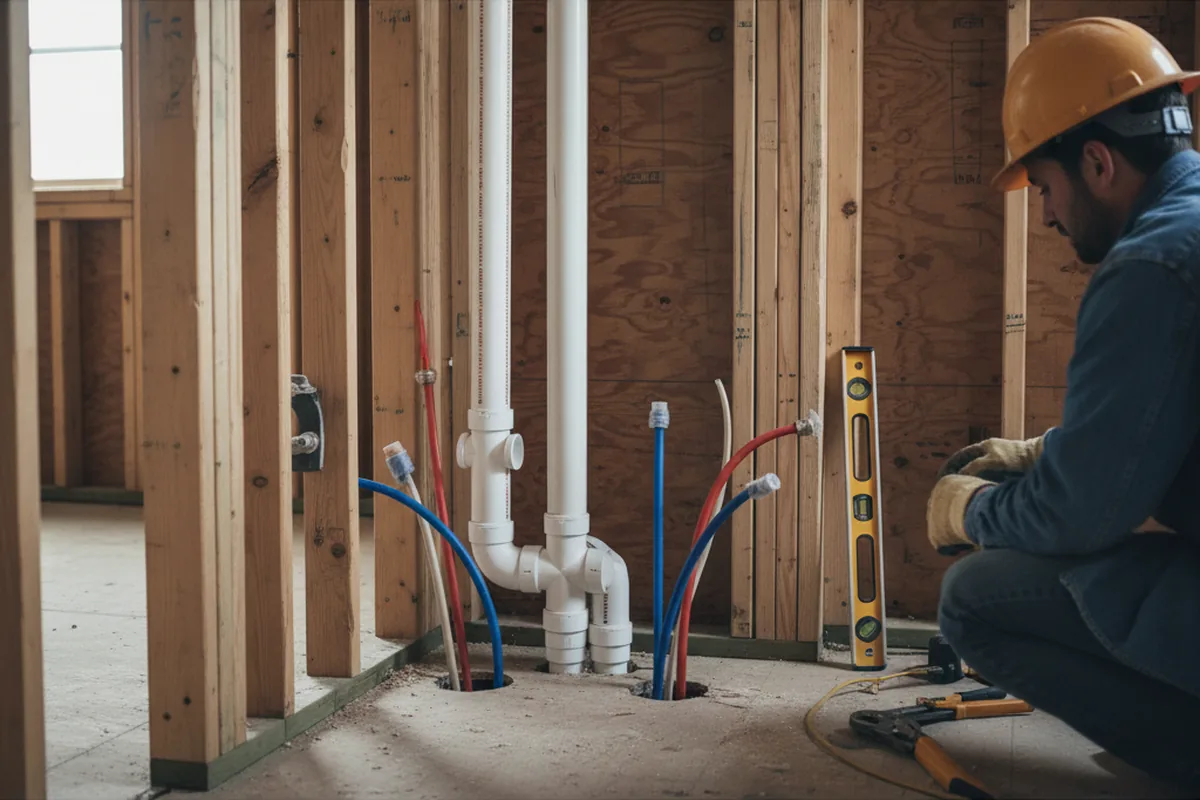 Drain and supply rough-in during Garbage Disposal Repair in Lebanon